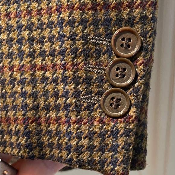 E. DeSimone Classic Brown Houndstooth Men's Neapolitan Style Blazer - Picture 8 of 14